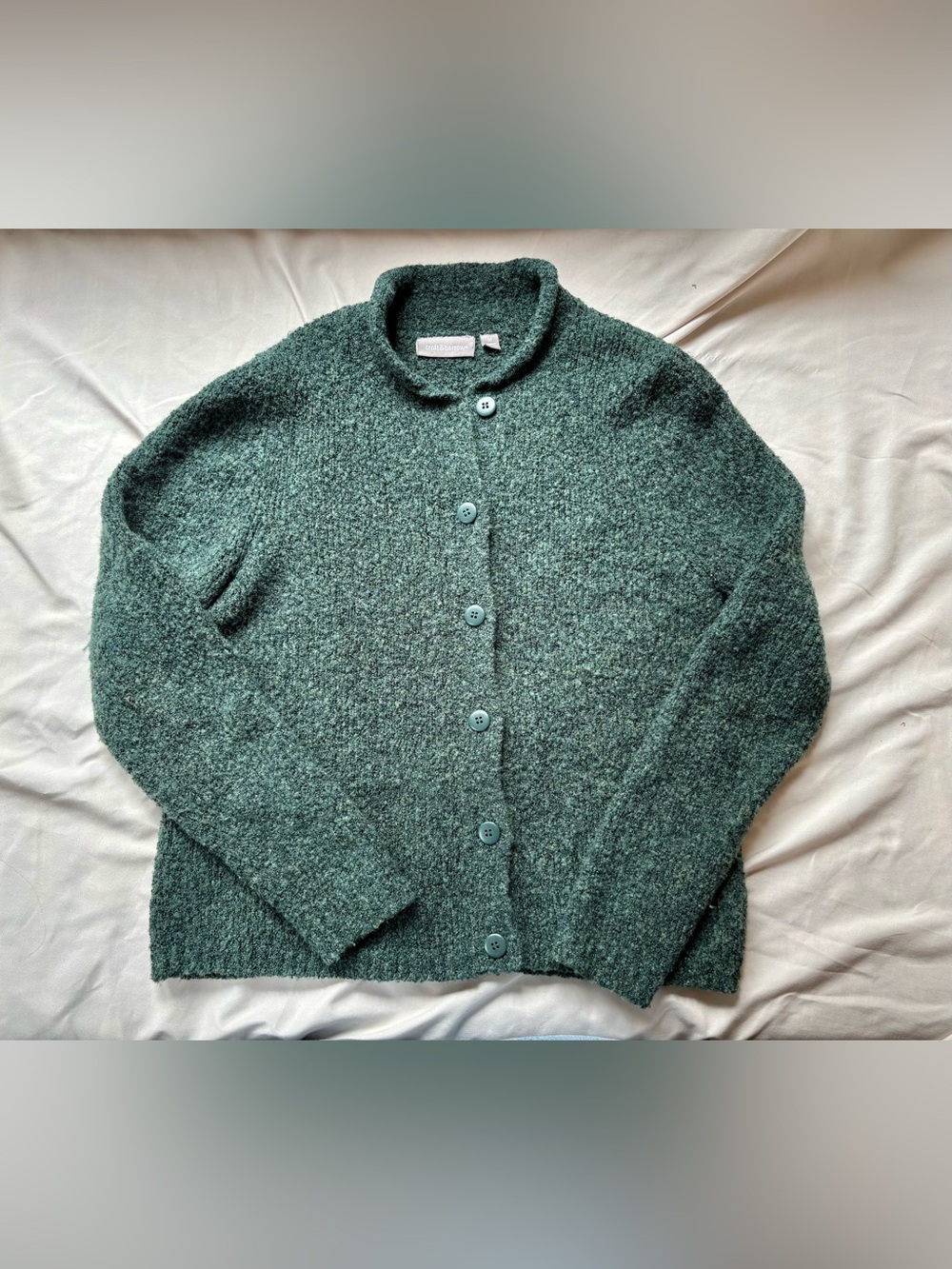 croft & barrow Forest Green Bouclé Button-Up Cardigan